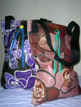 two handmade bags